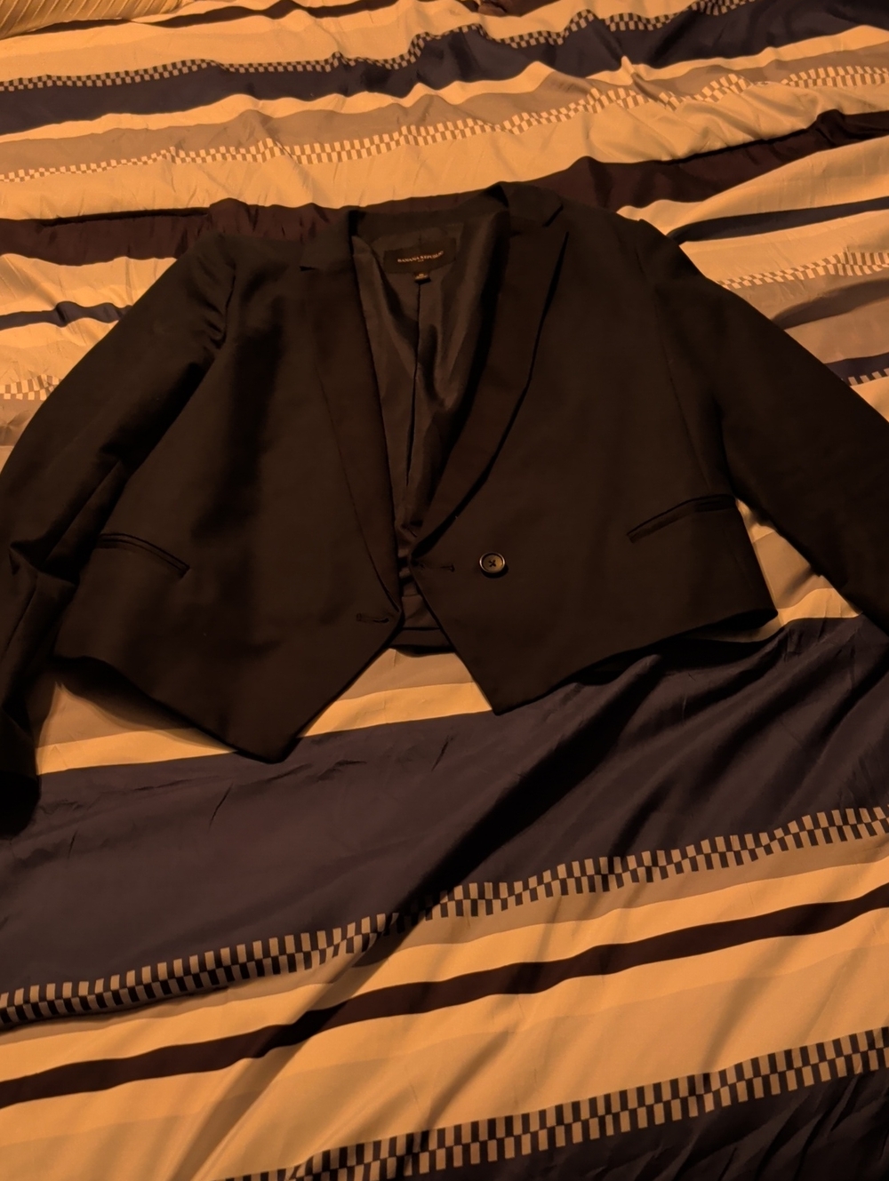 Banana Republic Navy Cropped Women's Blazer